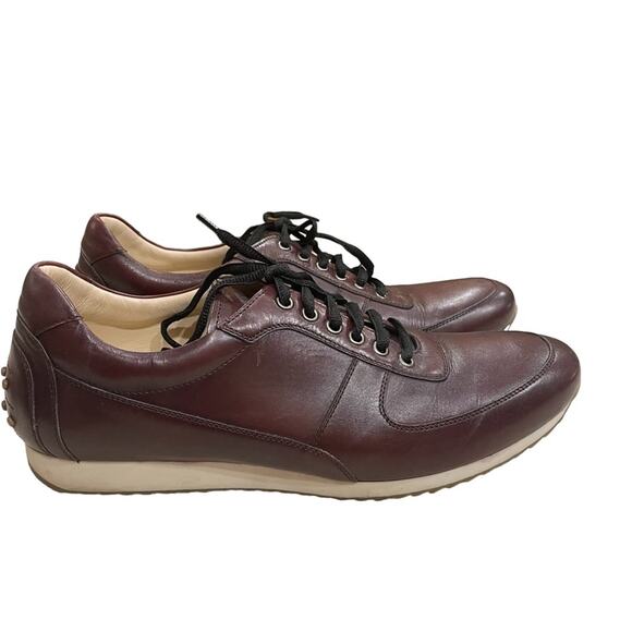 Alton Lane Mens 12 Burgundy Leather Lace Up Business Casual Laceup Sneaker Shoes - Picture 5 of 9